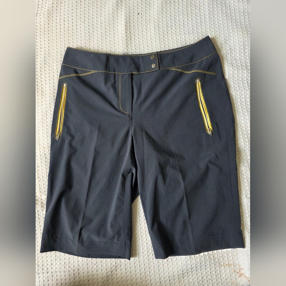 5/25$ - Annika's Golf Women's Black Shorts with Yellow Zipper Accents